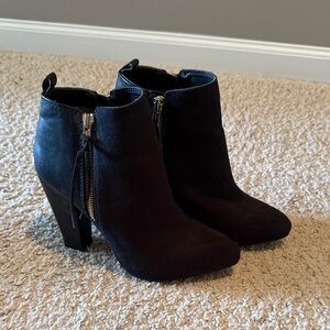 Mossimo Supply Co. Black Suede Side-Zip Ankle Booties